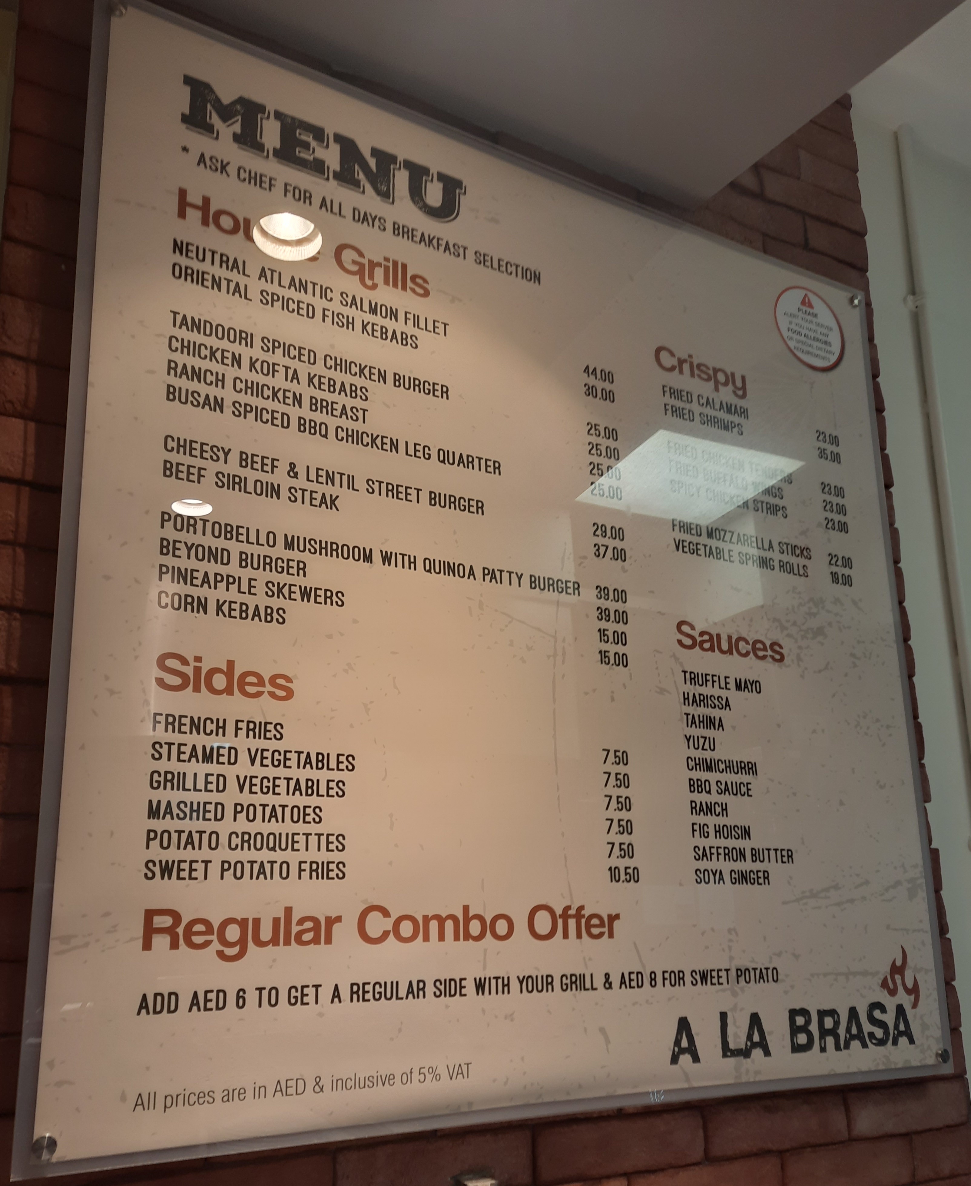 A picture of the menu of counter 4